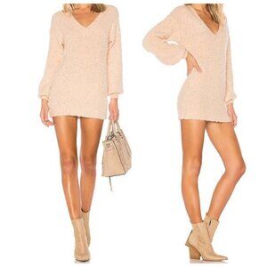 Tularosa Marla balloon Sleeve V-neck Sweater Mini Dress Sz. L